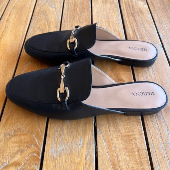 EUC Merona Women’s Black Mules Size 10 - Picture 4 of 16